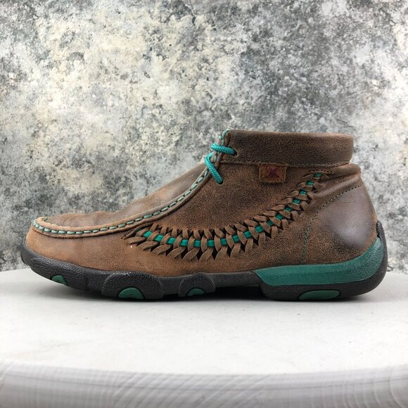 Twisted X Women's Size 9.5M Chukka Driving Moc Brown All Leather Ankle Boots - Picture 8 of 16